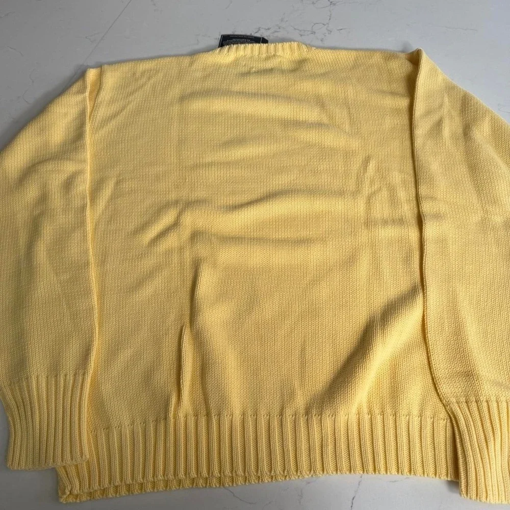 Polo Ralph Lauren Men's XL Yellow Crewneck Cotton Sweater Pony Logo NWT